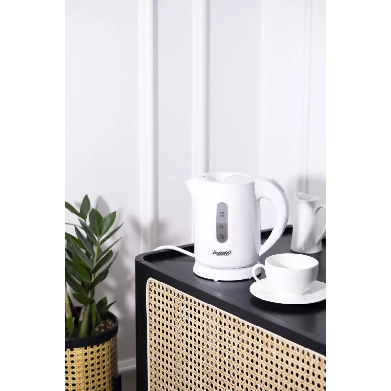 Bollitore Mesko | MS 1376 | Elettrico | 850 W | 0,8 L | Plastica | Base rotante 360° | Bianco