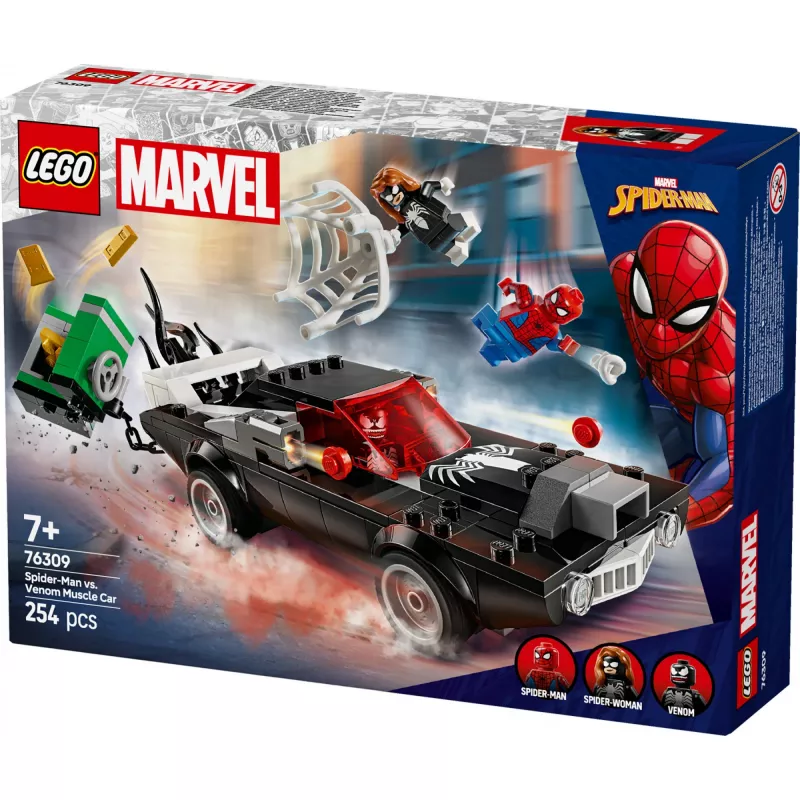 LEGO Marvel Super Heroes Set da costruzione Spider-Man vs. Venom Muscle-Car 76309 — 254 pezzi, 3 minifigure, età 7+
