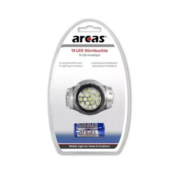 Lampada frontale Arcas 19 LED 4 funzioni di luce
