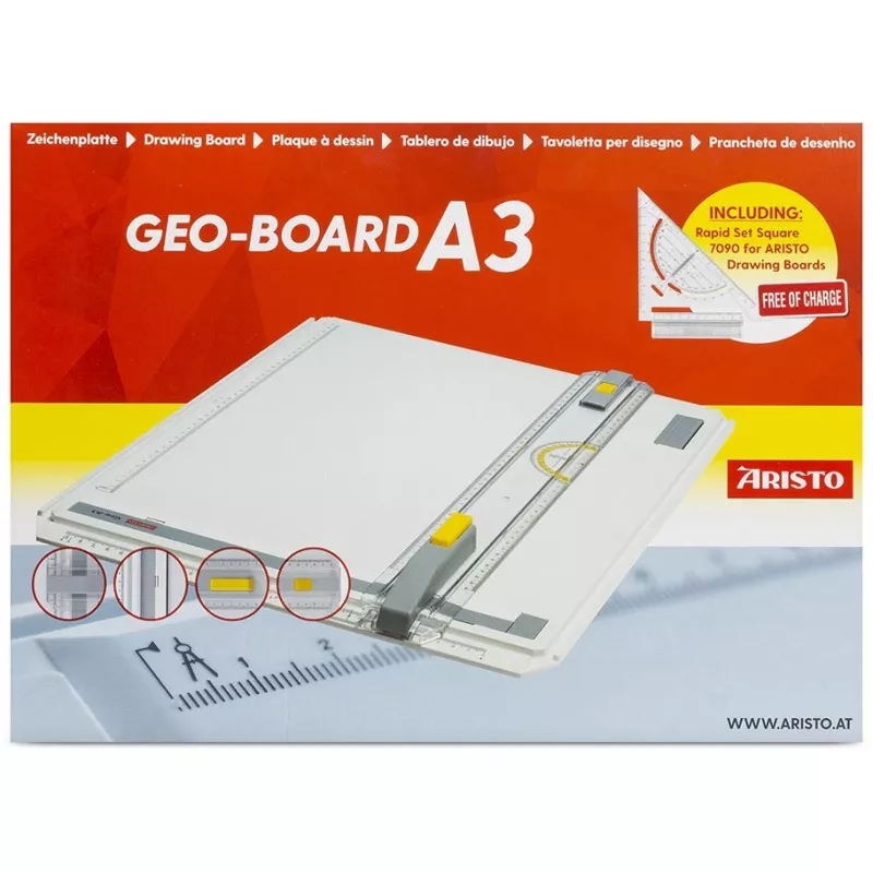 Tavola da disegno ARISTO Geo Board A3 con squadra a disegno rapido