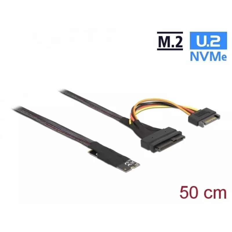 Adattatore DeLOCK M.2 Key M a U.2 SFF-8639 NVMe con cavo da 50 cm