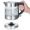 Severin WK 3468 bollitore 1 l 2200 W nero, acciaio inox, trasparente