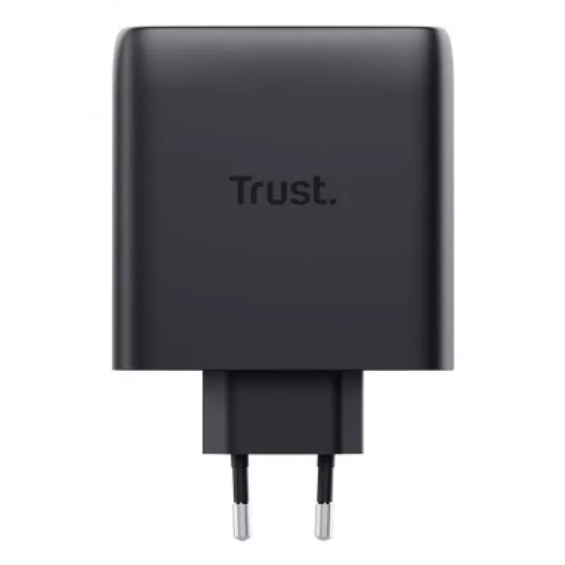Caricabatterie TRUST Maxo 100W 2 porte USB-C GaN — 100 W, 2× USB-C, max 20 V, cavo 2 m, nero