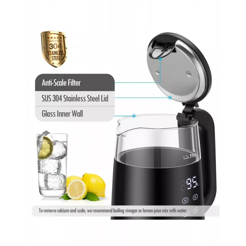Bollitore elettrico Forme FKG-4017 1,7L 2200W nero