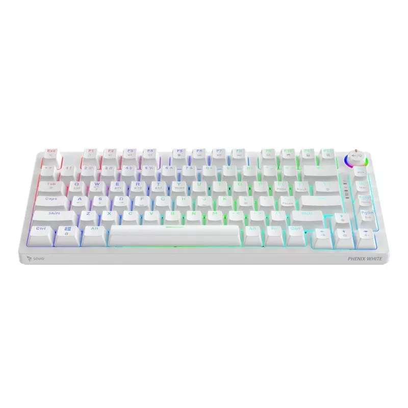 SAVIO PHENIX WHITE tastiera meccanica wireless, Gateron Red Pro, ABS