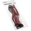 Kit di prolunga cavi Kolink Core Standard Braided – nero profondo / rosso racing, 24‑Pin + 8‑Pin + 6+2‑Pin + SATA