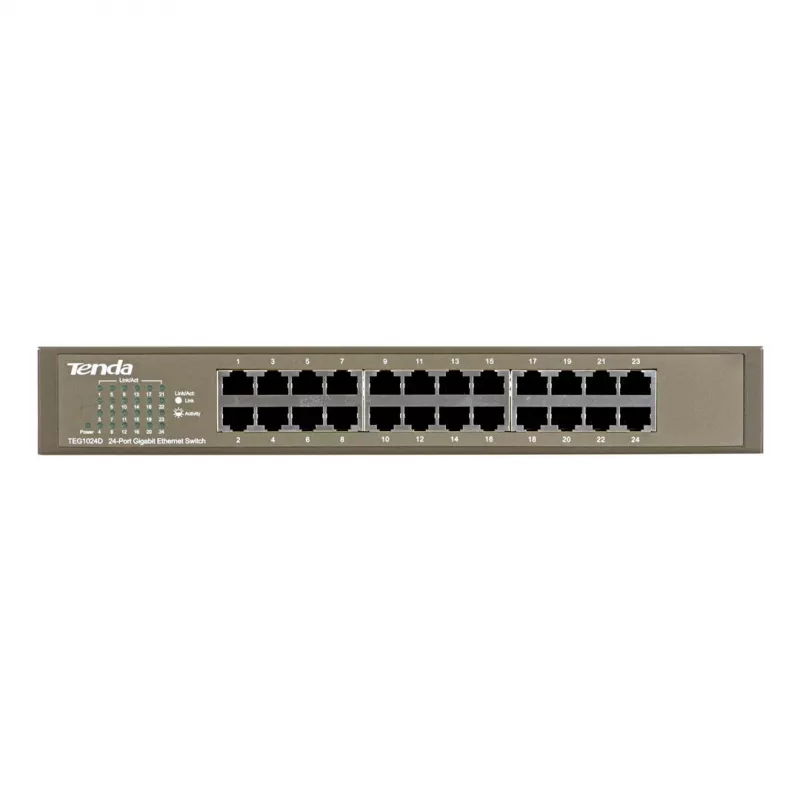 Switch non gestito TENDA TEG1024D 24 porte Gigabit Ethernet, 48 Gbps, tabella MAC 8000, blu