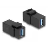Modulo Keystone DeLOCK USB 3.0 A femmina a A femmina nero 1:1