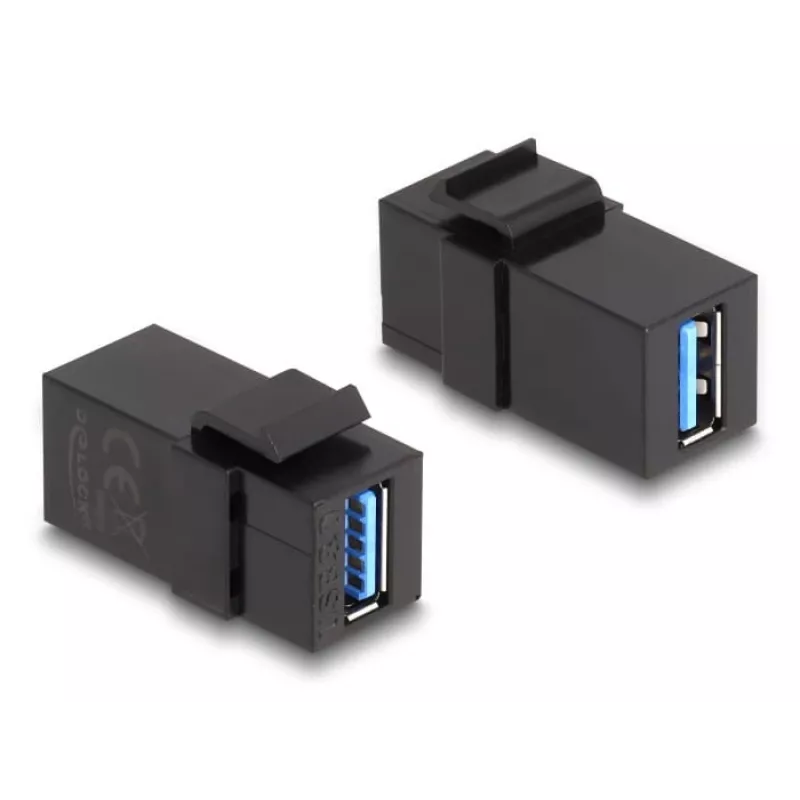 Modulo Keystone DeLOCK USB 3.0 A femmina a A femmina nero 1:1