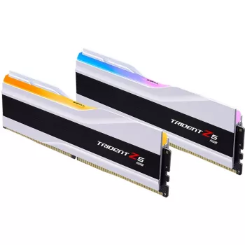 DIMM 64 GB DDR5-6000 (2x 32 GB), memoria RAM bianca, F5-6000J2836G32GX2-TZ5RW, Trident Z5 RGB, INTEL XMP