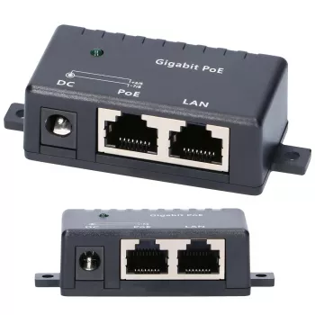 Gigabit PoE Injector Extralink 1 porta, 1x 1000Mb/s RJ45, Cube