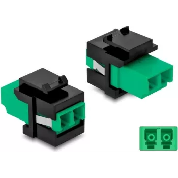 Modulo Keystone DELOCK 87074 connettore LC piatto verde/nero 16,5×29,2×21,9 mm