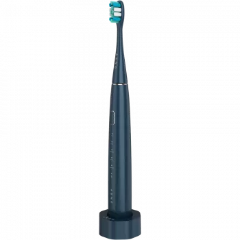 Spazzolino elettrico wireless, blu navy, 3 testine, 1400mAh, funzione: delicato, pulizia, massaggio, bianco, scrub