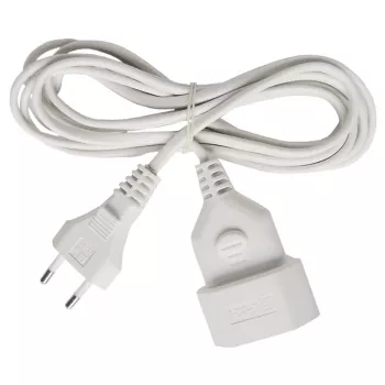 Brennenstuhl H03VVH2-F 2x0,75 - Prolunga di alimentazione - Spina Euro (M) - IEC 60906-1 (F) - 3,0 m - bianco (1161660)