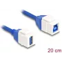 DeLOCK Cavo modulo Keystone USB 5 Gbps Type-A femmina su Type-B femmina 20 cm blu