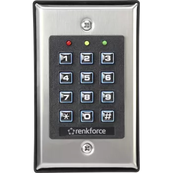 Serratura elettronica a codice Renkforce 1582597 tastiera illuminata da parete/incasso per controllo accessi