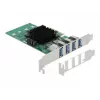 DeLOCK scheda PCI Express x4 a 4 x USB 3.0 esterno Quad Channel - formato Low Profile