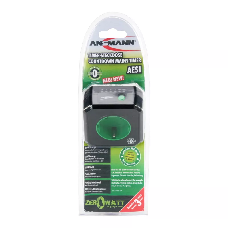 Presa temporizzata a risparmio energetico Ansmann AES1 Zero Watt, nera
