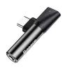 Adattatore audio Baseus USB-C a minijack 3,5 mm + USB-C (nero)