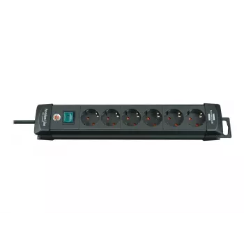 Ciabatta multipresa Brennenstuhl Premium-Line 6 prese nero, 3 m Premium-Line 6 prese nero 3 m H05VV-F 3G1,5, con interruttore (1951160100)