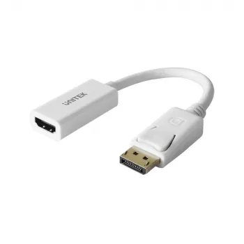Adattatore convertitore UNITEK DisplayPort DP a HDMI 4K UHD HDTV maschio a femmina con audio placcato oro - Y-6332 bianco