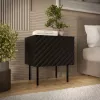 Comodino Cama meble LUCCA, 2 pz., 47x40x52 cm, nero, MDF/truciolare