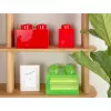 LEGO Storage Brick 4 contenitore con coperchio, rosso trasparente