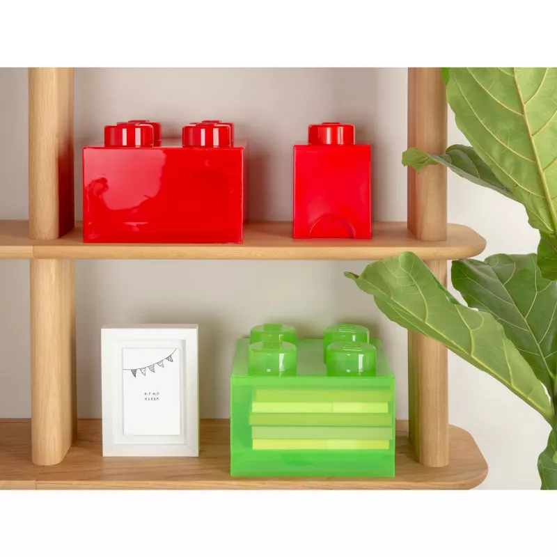 LEGO Storage Brick 4 contenitore con coperchio, rosso trasparente