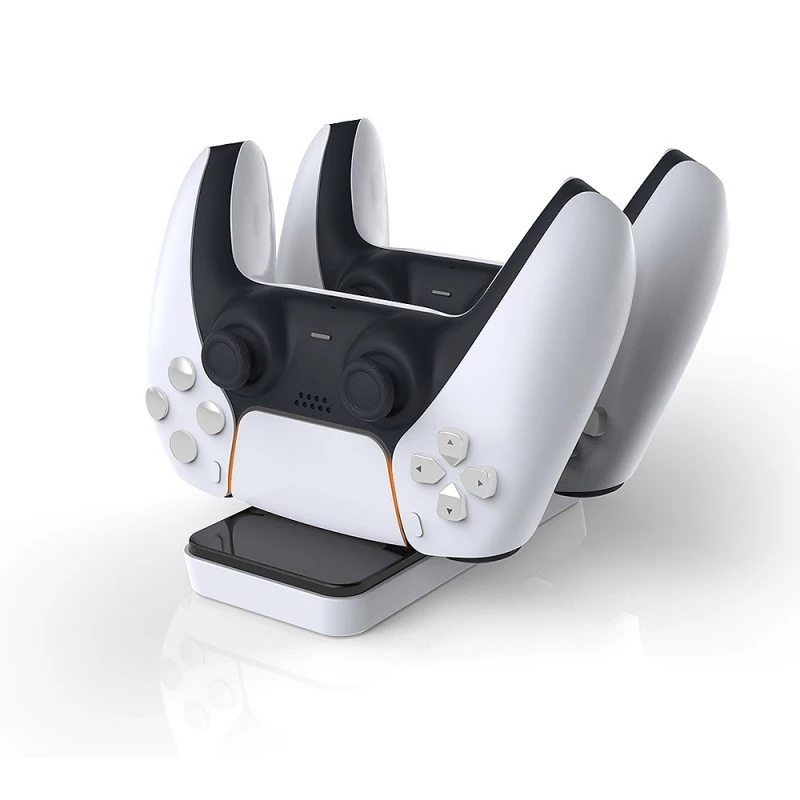 Stazione di ricarica SUBSONIC SA5608 per controller PlayStation 5 con due postazioni di ricarica rapida e indicatori LED