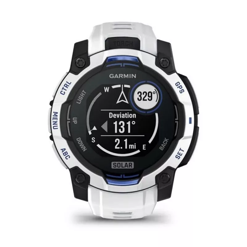 Garmin Instinct 3 Solar smartwatch, 45 mm, Black/Stone White, cinturino in silicone (010-02934-03)