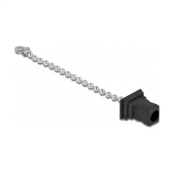 Cappuccio antipolvere in fibra ottica con catena DeLOCK 86847 connettore SC nero