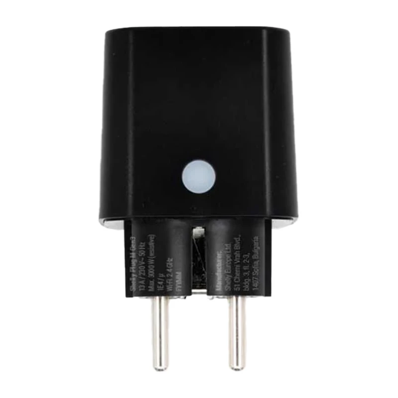 Shelly Plug PM Gen3 Matter 13A presa smart, nero