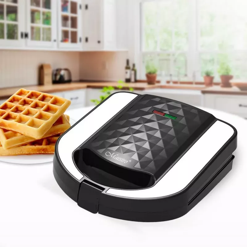 Tostiera sandwich maker Maestro MR-709 3in1 750W – pressa per sandwich, piastre grill e waffle, bianco