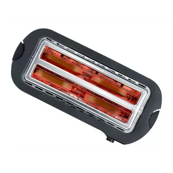 Tostapane automatico a fessura lunga AT 2590 (acciaio inox/nero, 1.400 Watt, per 4 fette di pane tostato)
