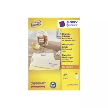Etichette universali 70x35mm inkjet laser copia A4 100 fogli 2400 pezzi bianco