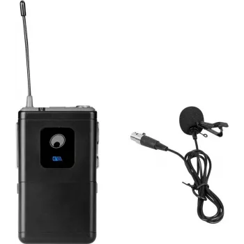 Microfono lavalier Omnitronic UHF-E Series 527,5 MHz — microfono lavalier con filo per voce e presentazioni