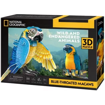 Puzzle 3D Cubicfun Ara giacinto, 88 pezzi, modello 306-DS1097H