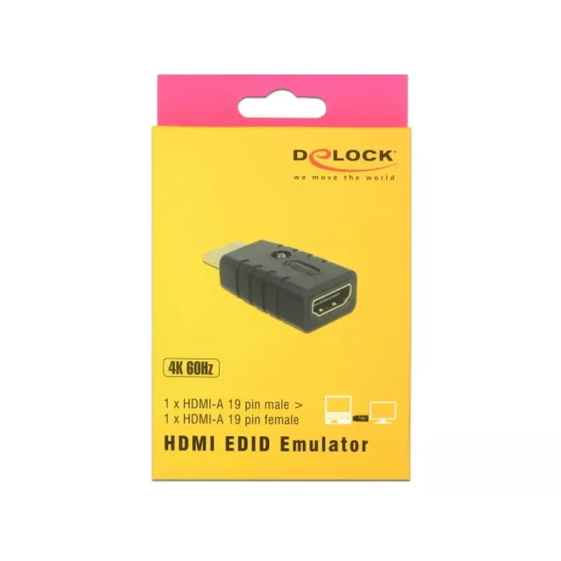 Adattatore HDMI (maschio) > HDMI (femmina), emulatore EDID (nero)