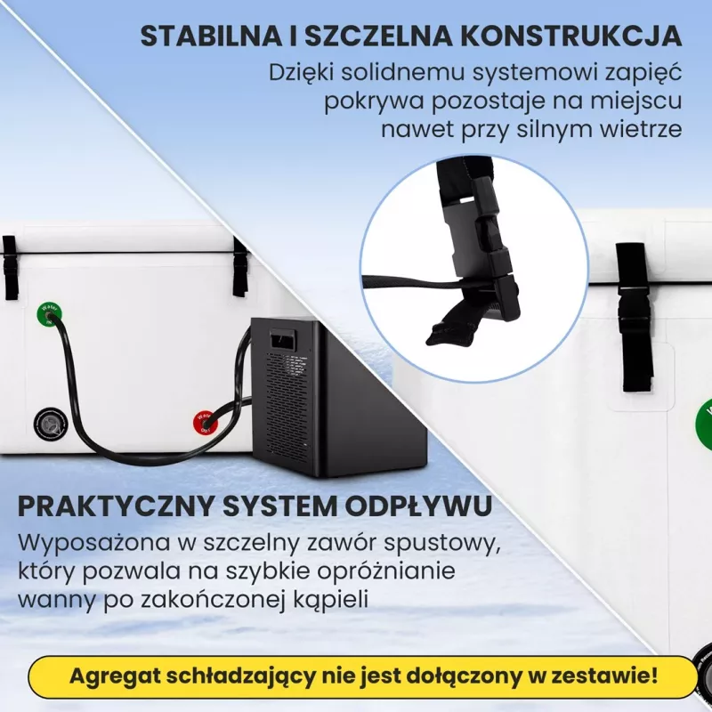 Extralink vasca per ghiaccio, vasca per immersione in acqua fredda, 150x80x65cm