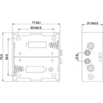 Goobay 11452 BH portabatterie per 2 x pile D, nero