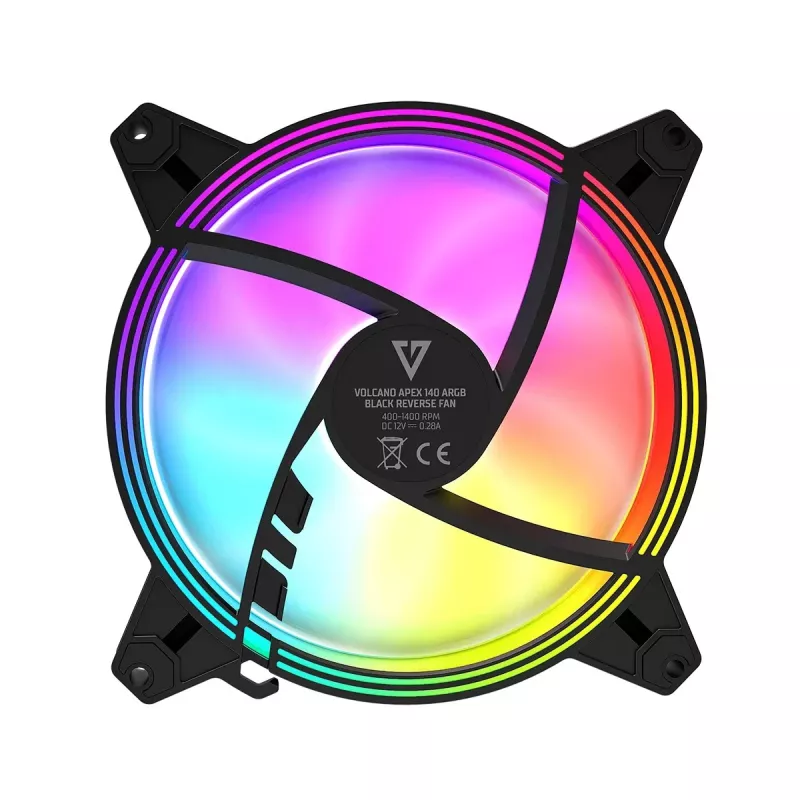 Ventola per computer MODECOM VOLCANO APEX 140 ARGB nero reverse 140 mm