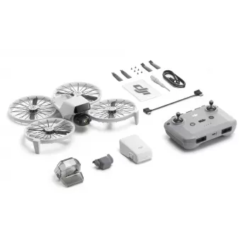 Drone DJI Flip con 4 rotori, fotocamera 48 MP, video 3840×2160, batteria 3110 mAh, nero/bianco