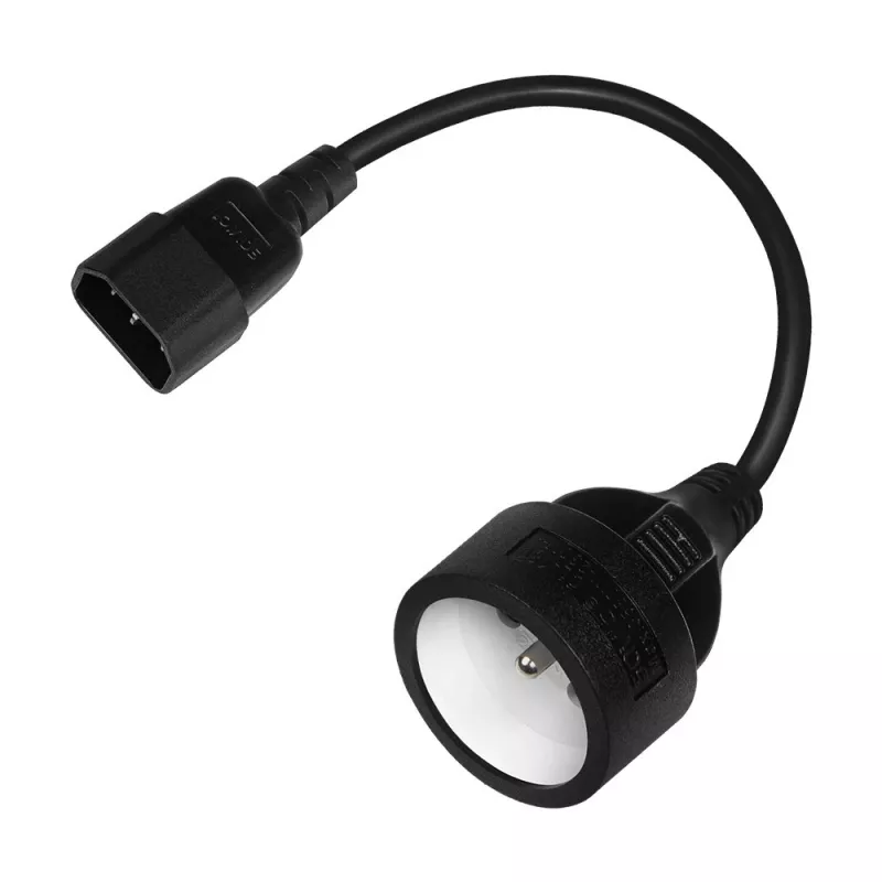 Savio CL-180 Cavo adattatore di alimentazione da IEC C14 a CEE 7/5, 15 cm