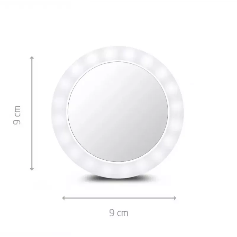 Specchio da trucco freestanding Medisana 23603 — rotondo bianco, a batteria, pieghevole, con illuminazione integrata