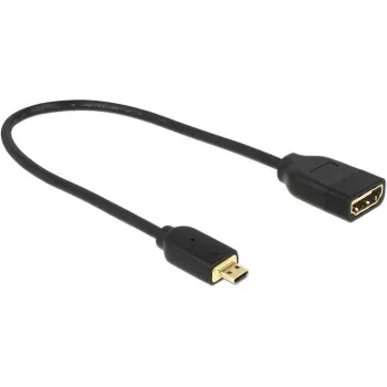 Cavo DELOCK HDMI Micro D maschio > HDMI A femmina High Speed con Ethernet 3D 4K 20cm Premium Slim