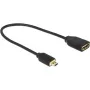 Cavo DELOCK HDMI Micro D maschio > HDMI A femmina High Speed con Ethernet 3D 4K 20cm Premium Slim