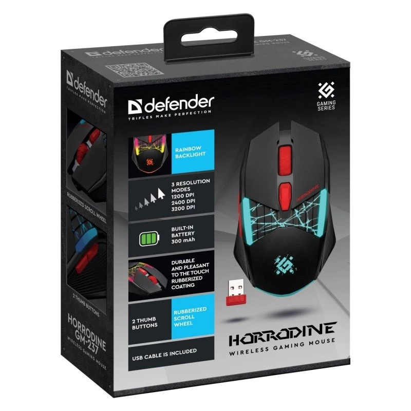 Mouse DEFENDER GM-126 TISA RF+BT OPTIC 1600dpi 6P nero