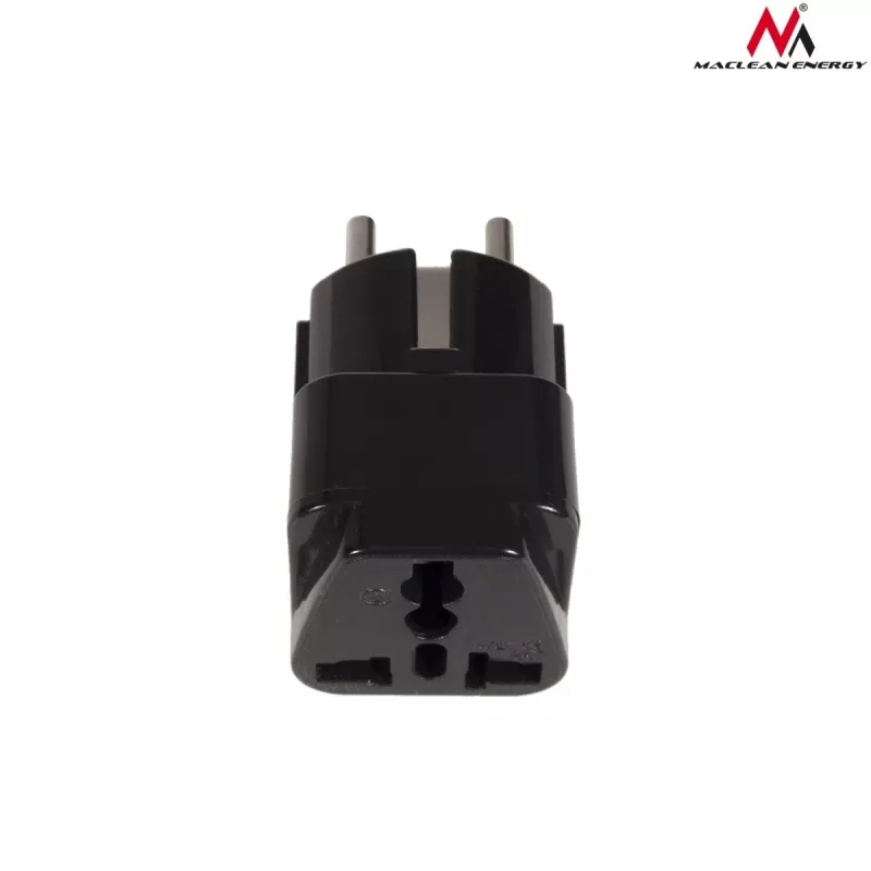 Maclean MCE155 adattatore di spina universale, presa UK a spina EU, nero