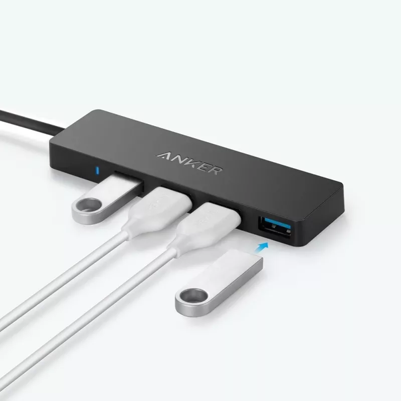 Hub USB Anker Innovations A7516016 USB 3.2 Gen 1 Type-A 5000 Mbit/s nero