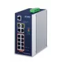 PLANET IGS-4215-8P2T2S switch industriale gestito, L2/L4, 8x Gigabit PoE+ + 2x Gigabit + 2x 1000Base-X SFP, IP30, montaggio su guida DIN/a parete, DC, blu/argento